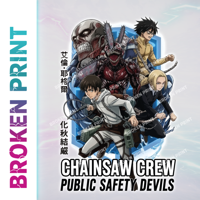 Chainsaw Crew Anime Graphic DTF Transfer Front & Back